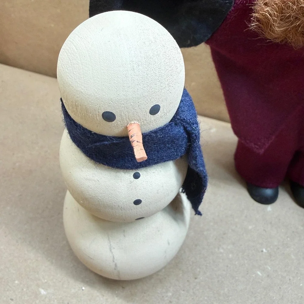 1992 Lizzie High Ladie and Friends Winter Dolls Snowman Sled Figurine Set 3pc